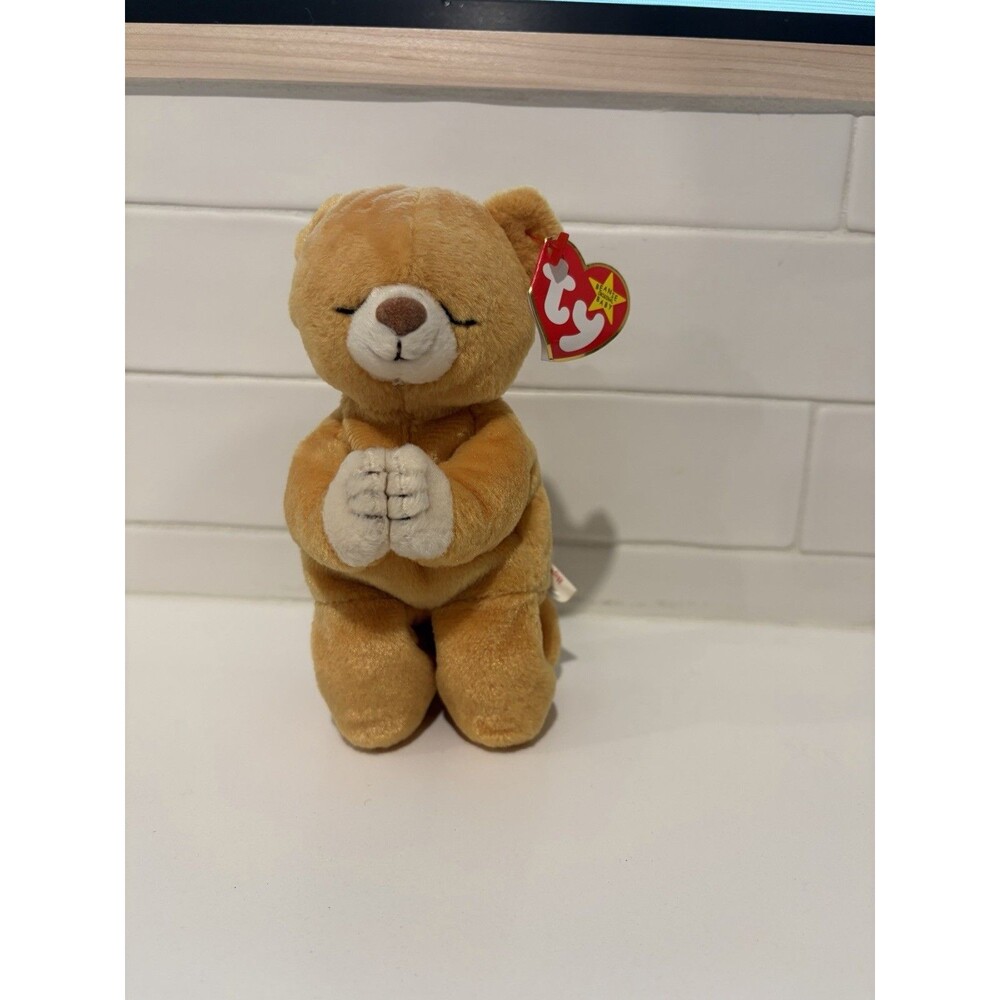 TY Beanie Baby Hope 1999 Brown Kneeling Praying Teddy Bear Retired
